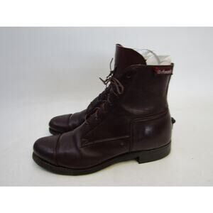 Dehner's Mens Sz 7.5 C (Narrow Width) Burgundy Leather Patrol Riding Ankle Boots
